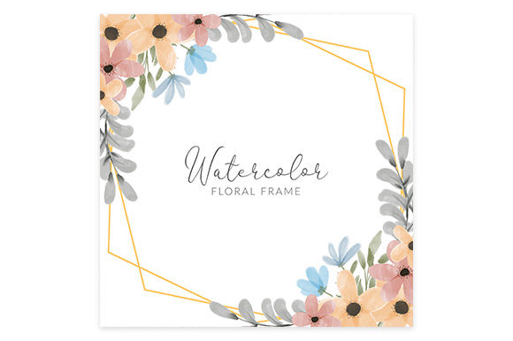 Discover the Elegance of Watercolor Petal Flower Golden Frame