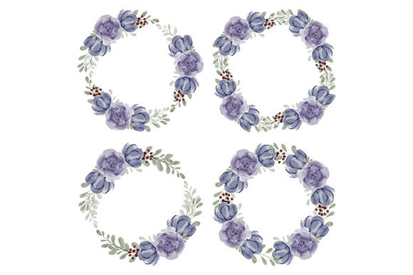 Discover the Versatile Beauty of the Purple Flower Wreath Set: A Watercolor and Illustration Delight