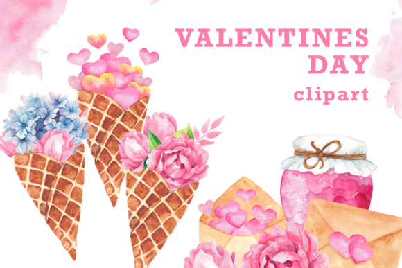 Embrace the Charm of Watercolor Valentine's Day Pink Clipart for Your Creative Projects