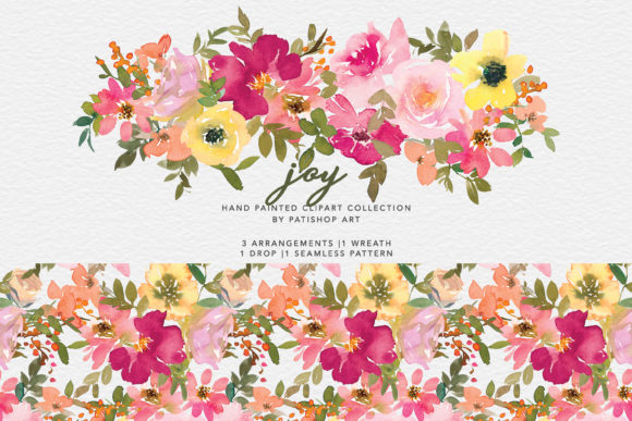 Enhance Your Creative Projects with the Watercolor Colorful Flower Clipart Set