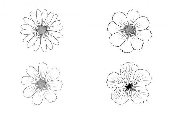 Flower Line Art Set Vector: A Versatile Design Tool for Creative Projects