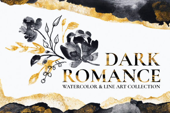 Gold Watercolor Flower Illustrations: Elevate Your Design