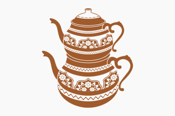 Monochrome Traditional Turkish Tea Pot: A Timeless Addition to Your Collection