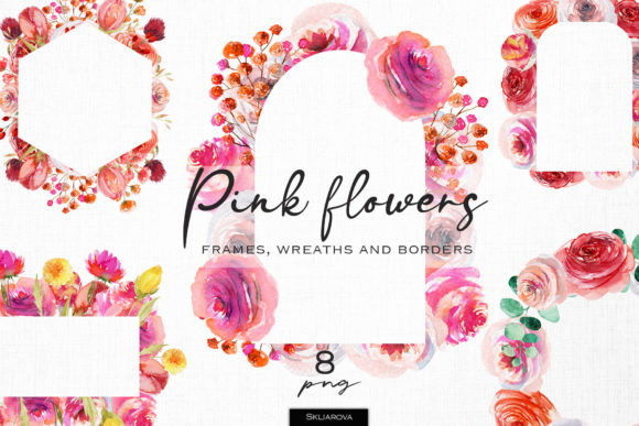 Pink Flowers Frames and Borders: A Versatile Design Element
