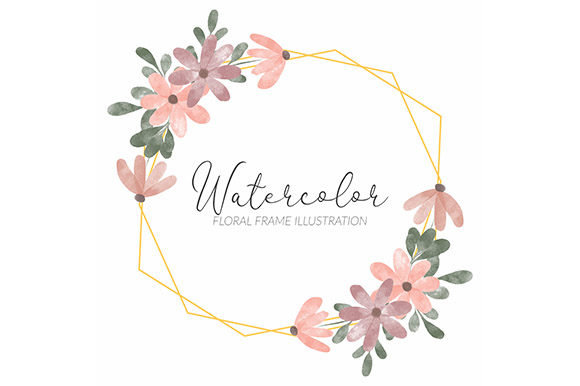 Rustic Watercolor Pastel Flower Wreath