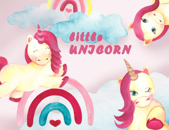 Watercolor Baby Girl Unicorn Clipart: A Magical Addition to Your Creative Projects