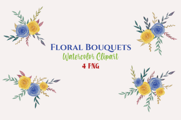Watercolor Blue Yellow Flower Bouquets: A Strategic Tool for Creative and Professional Projects