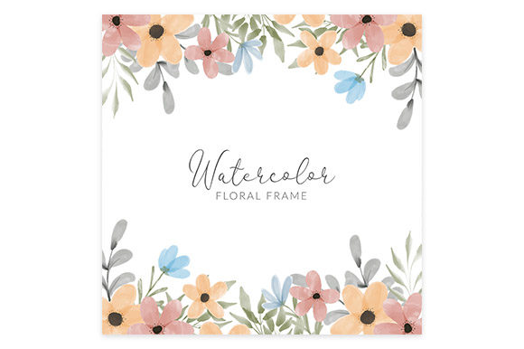 Watercolor Colorful Petal Flower Frame