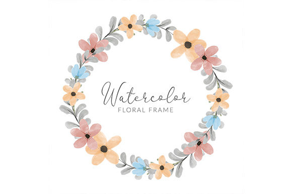 Watercolor Colorful Petal Flower Wreath