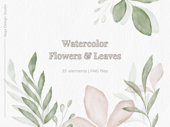 Watercolor Flowers, Leaves and Frames: A Versatile Tool for Creative Projects