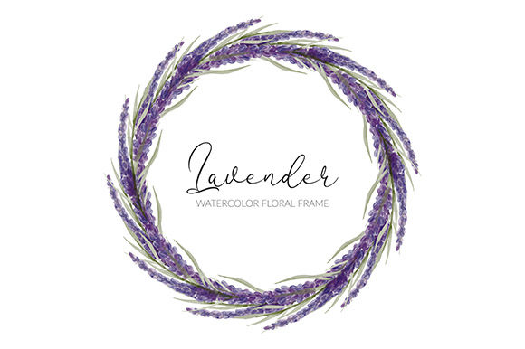 Watercolor Lavender Flower Wreath Frame: A Versatile Floral Design