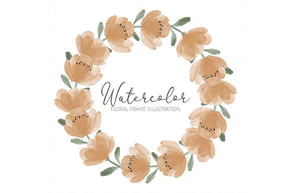 Watercolor Peony Flower Circle Wreath
